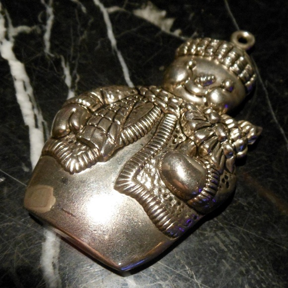 Vintage GORHAM Silver-plated Snowman with Christma - Picture 3 of 6